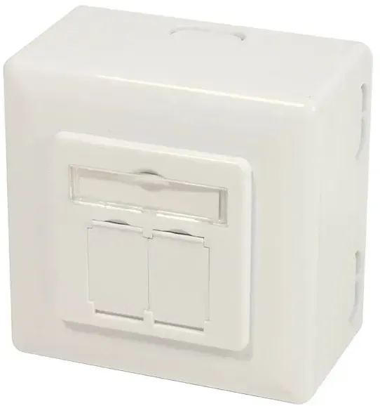 LogiLink NP0124 Steckdose 2 x RJ-45 Metallisch, Weiß