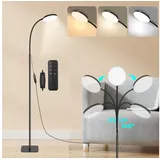 MUPOO LED Stehlampe Standleuchten mit Fernbedienung, LED Leselampe Stehend Dimmbar, Dimmbar Einstellbare Flexible Stehleuchte,mit 3 Farbtemperaturen