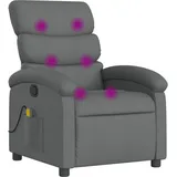 vidaXL Massagesessel, Sessel Verstellbare Rückenlehne, Fernsehsessel Relaxsessel mit Vibrationsfunktion, Liegesessel Polstersessel Ruhesessel, Dunkelgrau Stoff