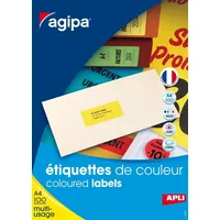 APLI agipa Adress-Etiketten, 210 x 297 mm, neongelb
