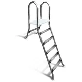 Hochbeckenleiter V2A CLASSIC Poolleiter aus Edelstahl 1x5 und 1x1 Stufe 1,50 m