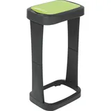 Rival 2x Rival Müllsackständer mit Schwingklappe anthrazit/grün 73x40x30cm, Abfalleimer, Grün, Schwarz