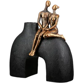 Casablanca by Gilde Casablanca Vase Movement - Kunstharz - schwarz - Metallische Optik - Breite 23cm - Mann - Frau Form