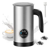 PARIS RHÔNE Milchaufschäumer, 300ml Elektrischer 4-in-1-Milchaufschäumer für Heißer und Kalter Milchschaum, Warme Milch,Silber