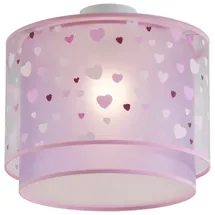 QAZQA Kinderzimmer-deckenleuchte Rosa mit Herzen Harrie in Love