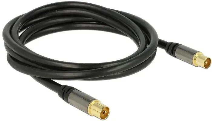 DeLOCK 88923 Koaxialkabel RG-6/U 2 m IEC Schwarz