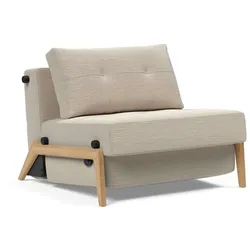 Sessel INNOVATION LIVING TM "CUBED Schlafsessel", beige (sand), B:98cm H:79cm T:98cm, Sessel, Frontauszug, sehr platzsparend, abgewinkelt Sitzen - waagerecht Liegen