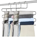 4 Stück Hosenbügel, Mehrzweck-edelstahl-kleiderbügel Mit 5 Ebenen Für Schals, Jeans, Kleidung, Hosen, Handtücher