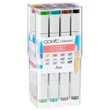 Copic Classic Set "Leuchtende Farben", 12er Set im Acryl-Display, Twin Marker mit einer mittelbreiten und einer feinen Spitze