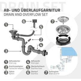 ML-Design Spülbecken Edelstahl 75x46 cm Anthrazit rechteckig,