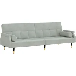 vidaXL Schlafsofa mit Kissen Hellgrau Samt