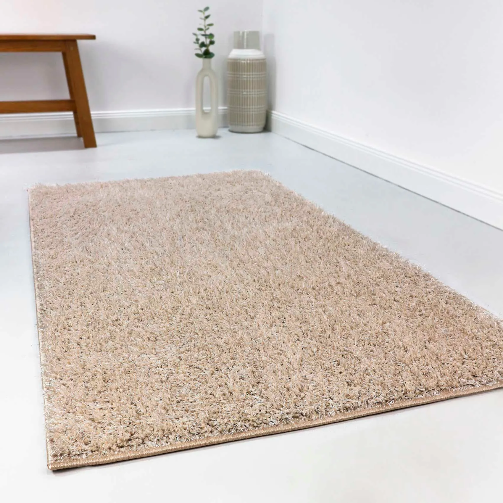 Esprit Hochflor-Teppich »Swagger Shag«, rechteckig, 30 mm Höhe, Wohnzimmer, Schlafzimmer, uni, waschbar, Antirutsch, gekettelt ESPRIT sand,beige B: 160 cm   1 St.