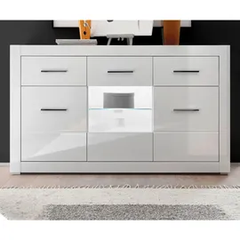 furn.design Sideboard 164 x 97 x 42 cm Weiß Hochglanz