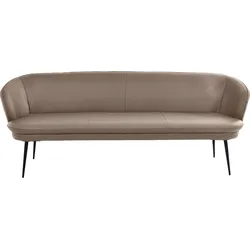 Polsterbank K+W KOMFORT & WOHNEN "ZOOM", grau (smoke 86), B:222cm H:87cm T:66cm, Sitzbänke, 3-Sitzer Polsterbank mit dekorativen Keder