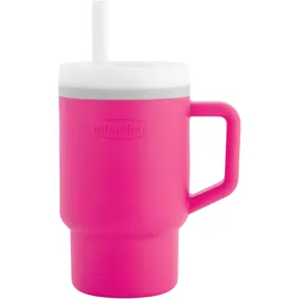Infantino My 1st Tumbler – Süßer Minibecher mit Auslaufsicherem Strohhalm und Kleinkindfreundlichem Griff, Fördert das Trinken, Leicht zu Reinigen, 255 ml, Kaugummi