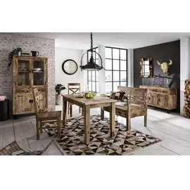 SIT Möbel 2er Set lackiertes Mangoholz natur-antik | B 45 x 45 x 100 cm | beige