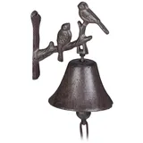 Relaxdays Türglocke Gusseisen, Vogel Dunkelbraun