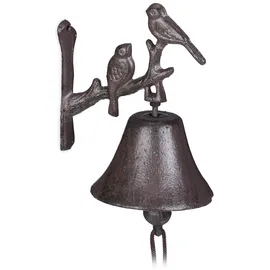 Relaxdays Türglocke Gusseisen, Vogel Dunkelbraun