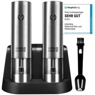 Lebenlang LBL9599 Salz-, Pfeffermühle Silber, Schwarz 1 St.