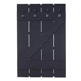 Mendler Wandgarderobe HWC-D13, Garderobe Garderobenpaneel, 6 Haken 91x60cm ~ dunkelgrau shabby