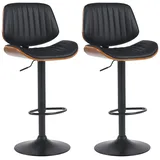 CLP Barhocker Clawson 2er Set höhenverstellbar drehbar Schwarz