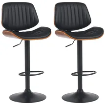 CLP Barhocker Clawson 2er Set höhenverstellbar drehbar Schwarz