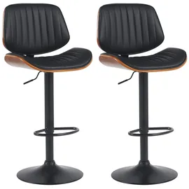 CLP Barhocker Clawson 2er Set höhenverstellbar drehbar Schwarz