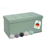 Blumtal Sitzbank mit Stauraum + extra Box - Truhenbank mit Stauraum 76x38x38 cm - Sitztruhe mit Stauraum - Bequemer Hocker mit Stauraum - Aufbewahrungsboxen - Storage Bench - Sitzbox in Türkis hell