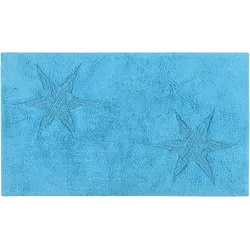 Badematte ANDAS "Marie" Gr. 6, blau (aqua), H:13mm, Baumwolle, Badematten, Badteppich, Stern Motiv, Hoch-Tief-Struktur, auch als Set