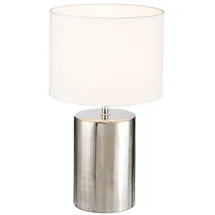 meineWunschleuchte Tischlampe Keramikfuß Silber Antik 2 St.