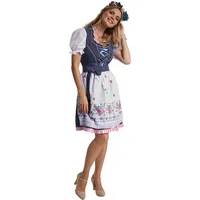 Tectake Mini-Dirndl Garching Blau/Weiß L