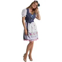 Tectake Mini-Dirndl Garching Blau/Weiß L