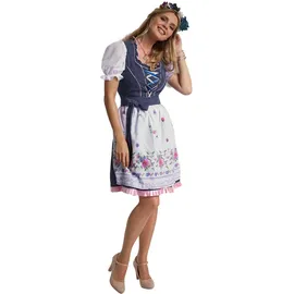 Tectake Mini-Dirndl Garching Blau/Weiß L