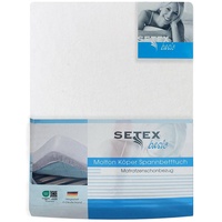 Setex Molton Köper Matratzenschutz, 100 x 200 cm, Matratzenschoner aus 100 % Baumwolle, Basic, Weiß