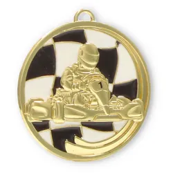 Motivmedaille Go-Kart goldfarben