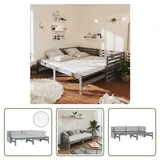 The Living Store Ausziehbares Tagesbett 2x(90x200) cm Grau Massivholz Kiefer - Grau