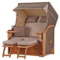 Bene living Strandkorb Komplettset Schaalsee Teak PE grau Modell
