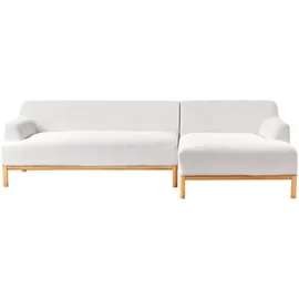 Beliani Ecksofa 3-Sitzer SOSJO Bouclé Cremeweiß linksseitig