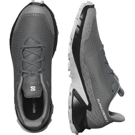 Salomon Alphacross 5 Herren Trail-Laufschuhe, Outdoor-bereit, Anhaltender Komfort, Vielseitige Performance, Pewter, 43 1/3