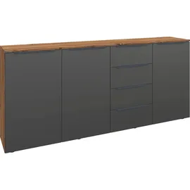 borchardt Möbel Highboard BORCHARDT MÖBEL "Tom", grau (eichefarben vintage, graphit), B:200cm H:93cm T:35cm, Spanplatte, Sideboards, Highboard, Breite 200 cm