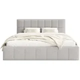 FEDVE Polsterbett, Hellgrau, Textil, 140x200 cm, Schlafzimmer, Betten, Polsterbetten