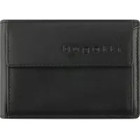 BUGATTI Super Slim Mini Geldbörse Leder - Kleiner Geldbeutel mit RFID-Schutz, Schwarz