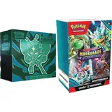 Pokémon-Sammelkartenspiel: Top-Trainer-Box Karmesin & Purpur & Sammelkartenspiel: Boosterbundle Karmesin & Purpur – Maskerade im Zwielicht (6 Boosterpacks)