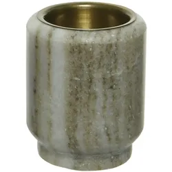 Teelichthalter Marmor Kerzenständer f. Teelichter o. LED Teelichter H: 7cm braun
