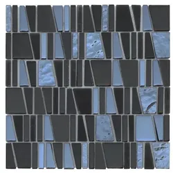 Premium Mosaic Glasmosaik schwarz 30x30 cm glanz MOSCUBEBK