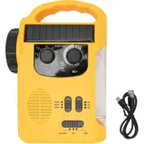 Solarbetriebenes, Handkurbelbetriebenes Am/fm/sw-überlebensradio Mit Led-taschenlampe Und Mp3-player Für Outdoor-camping (gelb)