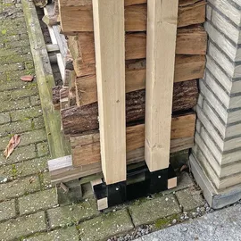 Wiltec Holzstapelhilfe Stahl 335 x 85 x 130 mm 2er Set Schwarz