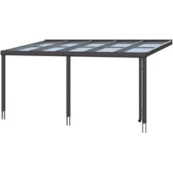 Terrassendach SKANHOLZ "Monza", grau (anthrazit (db 703)), B:541cm T:307cm, Aluminium, Terrassenüberdachungen, Bedachung Verbund-Sicherheits-Glas, Aluminium