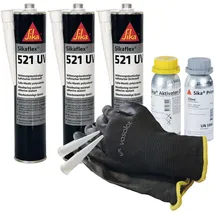 vasalat Sikaflex 521 UV grau 3x 300ml Kleb- und Dichtstoff mit Aktivator 205 und Primer 210