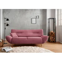 Home Affaire 3-Sitzer HOME AFFAIRE "Drago", schwarz (brombeere), B:205cm H:81cm T:90cm, 100% Polyester, Sofas, frei im Raum stellbar, inkl. 1 Zierkissen